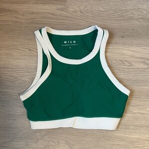 Wilo Green and White Sports Bra